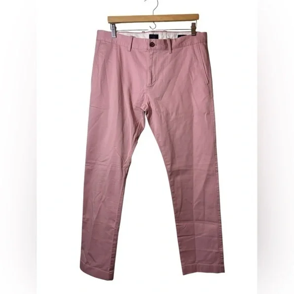J. CREW flex slim pink pants 33X32 33 X 32 - Picture 1 of 6